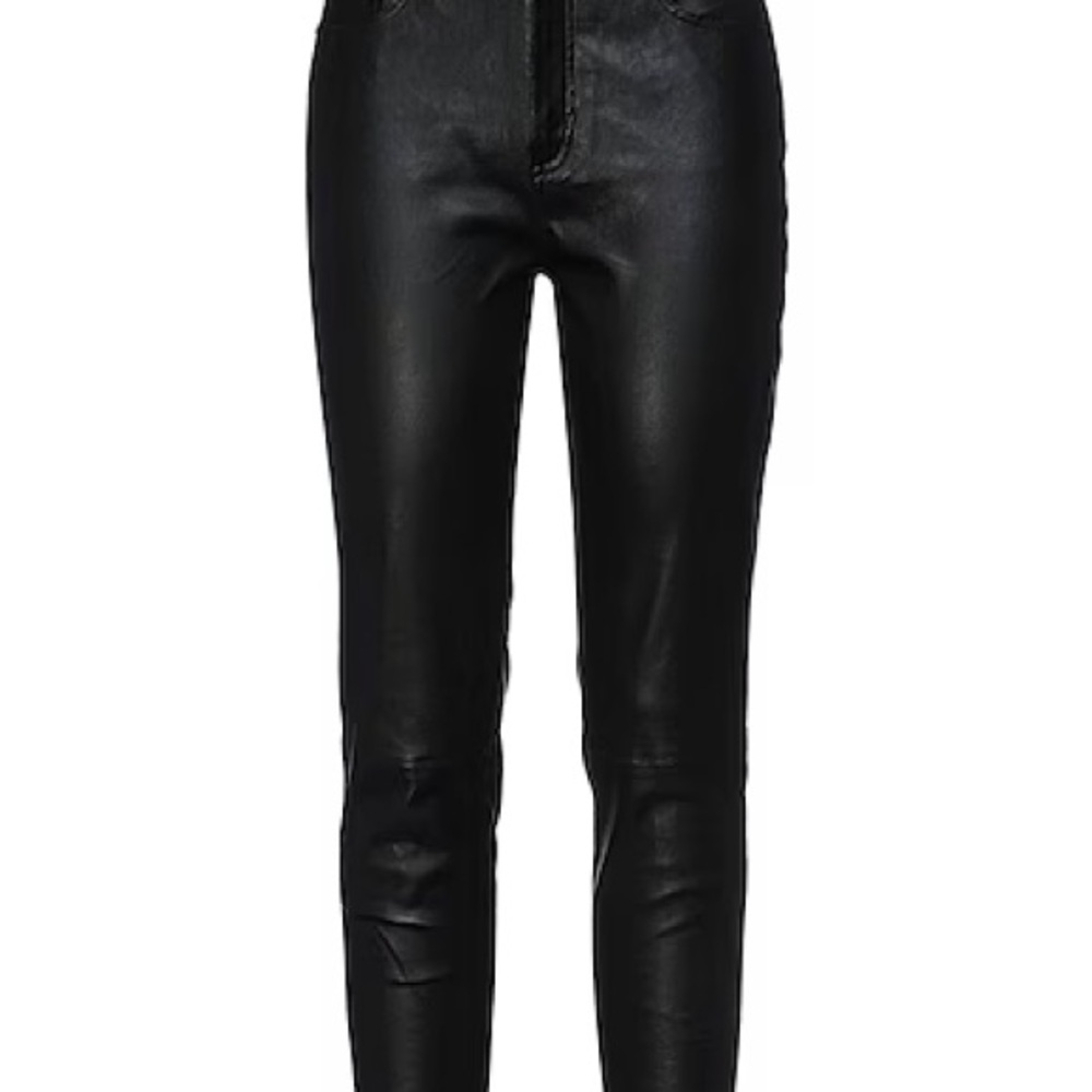 Rag & Bone 100% Lambskin Leather Pants | Size 23 | Black Straight Crop - Picture 8 of 8